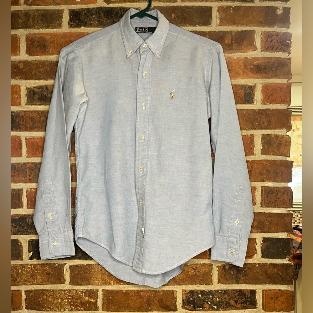 Ralph Lauren light blue long sleeve button down oxford boys size 16